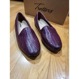 Trotters Women’s Burgundy Woven Leather Loafers Flats Slip Ons Size 7.5 W